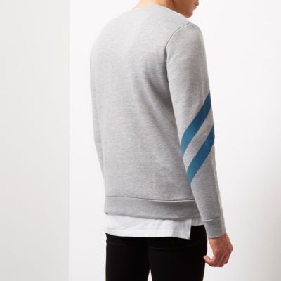 Grey colour blocked sweatshirt